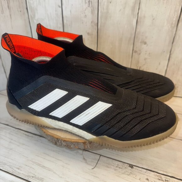 adidas Predator Tango 18+ TF Mens Size 10 Turf Shoes Black/Solar Red CM7673 - Picture 1 of 12